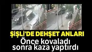 Aracıyla Kovaladığı Kadının Otomobiline Çarparak Kaza Yaptırdı!