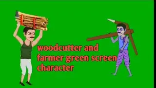 woodcutter and farmer green screen character