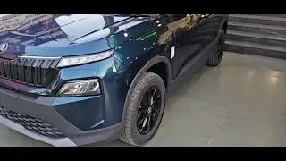 Skoda Kylaq Lava Blue Signature with Dark Black Alloys | Modified