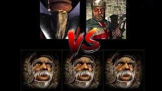 WAZIR LIONHEART VS 3 MARSHALL | Stronghold Crusader Ai Battle