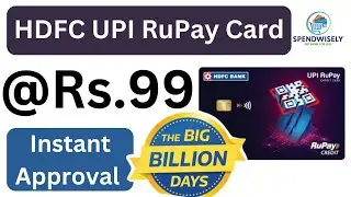 Best Credit Card for Big Billion Day Sale Flipkart | HDFC UPI RuPay Credit Card at Rs.99 Only