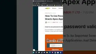 Password Validation In oraclr apex