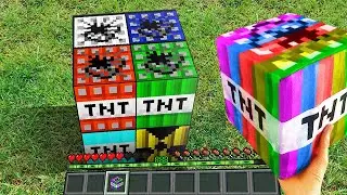 Minecraft in Real Life! 🔥 Rainbow TNT in Realistic Texture Pack