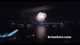 Салют Фейерверк Севастополь 26.07.2015 день ВМФ Крым с высоты птичьего полета часть 02