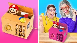 FUN & EASY CARDBOARD CRAFTS || Rich VS Broke Parenting Hacks by 123 GO! CHALLENGE