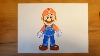 Нарисуй-ка Марио из мультика! super mario