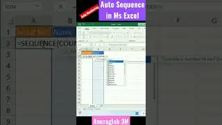 how to automate row numbers in excel | Sequence formula in excel 