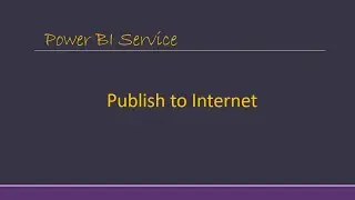 Publish a Power BI Report to internet