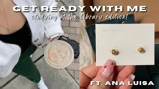 get ready with me to study at the library FT. Ana Luisa 📓✨ | laur♡ |