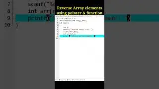 Reverse array elements using pointer & Function in C. 
