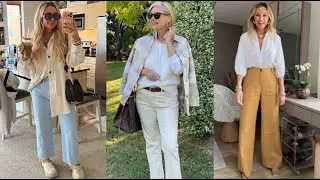 ГАРМОНИЯ ЦВЕТА МОДНЫЕ ОБРАЗЫ В БЕЛЫХ И БЕЖЕВЫХ ТОНАХ ДЛЯ ЖЕНЩИН 50+55+60+
