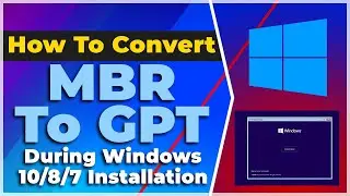 How to Convert MBR to GPT During Windows For FREE 11/10/8/7 Installation❗(2024) (Tutorial)✅