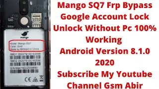 Mango SQ7 Frp Bypass Google Account Lock Bypass Android Version 8 1 0 Without Pc bangla bd bangla