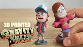 Gravity Falls:  Dipper and Mabel 3D printed!