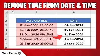 Remove Time from Date and Time in Excel