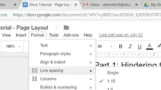 Google Docs - Advanced Formatting and Page Setup