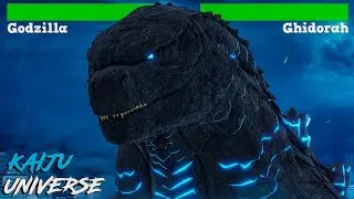 Godzilla vs Monster Zero Antartica Battle With Healthbars - Kaiju Universe
