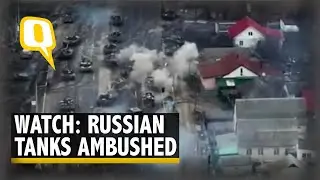 Ukraine Crisis | Drone Footage Shows Ukrainian Ambush on Russian Tanks in Kyiv | The Quint