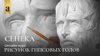 Голова Сенеки - Рисунок гипсовых голов | Художник Денис Чернов ~ Онлайн-школа Akademika