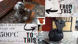 Royal Enfield Bullet Old Engine Painting in Matt Black and Silver Head Lining (2021 model)🔥🔥🔥