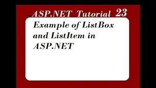 Example of ListBox and ListItem in ASP.NET