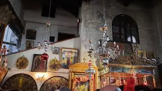 В Храме Рождества в Вифлееме на Рождество. 7/01/23. Улыбающаяся Вифлеемская икона Божьей матери.