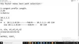 OSPF Route Selection || O,OIA,E1,E2,N1.N2|| CCNA|| CCNP