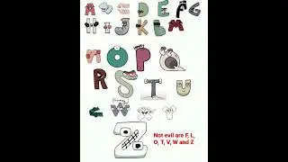 alphabet lore but everyone is evil (F, L, O, T, V, W and Z are not evil) 
