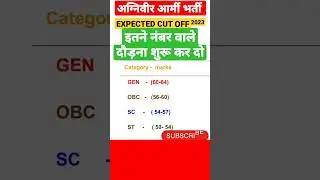 AGNIVEER ARMY GD CUT OFF 2023| ARMY BHARTI EXPECTED CUT OFF 