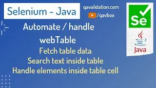 Automate web tables in selenium java | fetch data | handle elements inside table