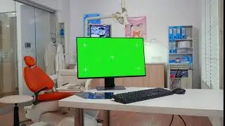 Computer With Chroma Key PC Desktop Placed  - Chroma Key - No Copyright