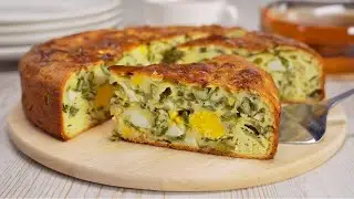 ЗАЛИВНОЙ ПИРОГ С ЗЕЛЕНЫМ ЛУКОМ И ЯЙЦОМ. Рецепт от Всегда Вкусно!