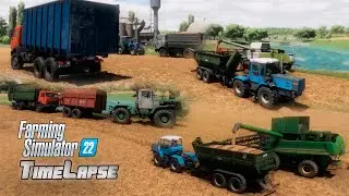 FS22 / Timelapse / Map of Sosnovka / Finished threshing a large wheat field. Day 9