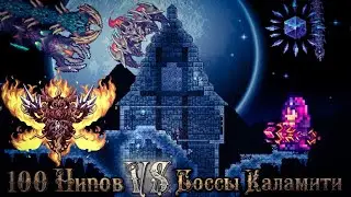 100 нипов против всех боссов Террарии и Каламити мода. Terraria Calamity Mod эксперимент.