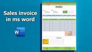 How to make Sales invoice template forms in MS office word