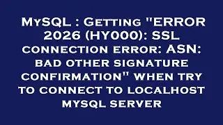 MySQL : Getting 