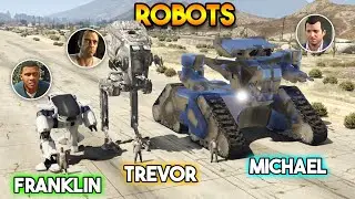 GTA 5 : FRANKLIN VS MICHAEL VS TREVOR (MAIN CHARACTER ROBOTS)