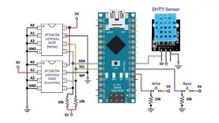 DHT11 Sensor Readings Stored in AT24C04 EEPROMs