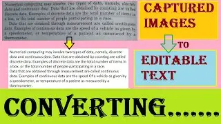 How can we convert captured images into editable text | Both for Mobile and Laptop users