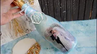 Свадебное шампанское своими руками/свадебный декор свадебной бутылки/Татьяна Абраменкова.