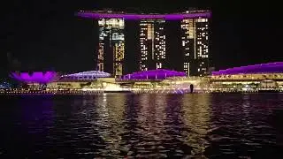 Light & Water Show Spectra - Marina Bay Sands, view from Merlion   Singapore