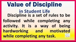 Value of discipline in student life, essay or speech in English | Importance of discipline