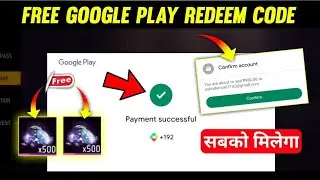 Free🔥 980 Rupees Google Play Redeem Code🤯| Free Redeem Code New Trick 100% Working | freefire top up