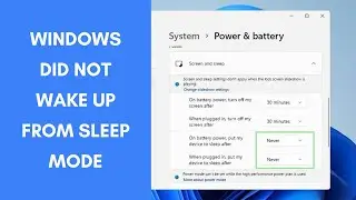 How To Fix Windows Did Not Wake Up From Sleep Mode on Windows 11 / 10