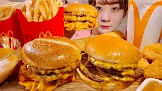 ASMR Mcdonald's Cheeseburger【Mukbang/ Eating Sounds】【English subtitles】