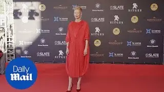 Tilda Swinton dazzles in scarlett at Sitges Film Festival in Spain