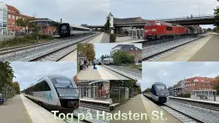 Tog på Hadsten St. | Trains at Hadsten St. (Godstoget 1459!!)