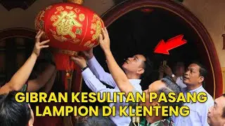 Ketika Gibran Kesulitan Bantu Pasangkan Lampion di Klenteng Boen Tek Bio