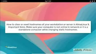 How to clear or reset hostnames using hostnamectl command in AlmaLinux 9