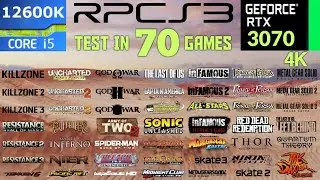 RPCS3 Emulator Test In 70 Games 4K | RTX 3070 + i5 12600K